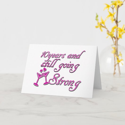 10e trouwdag kaart (Gele Bloem)