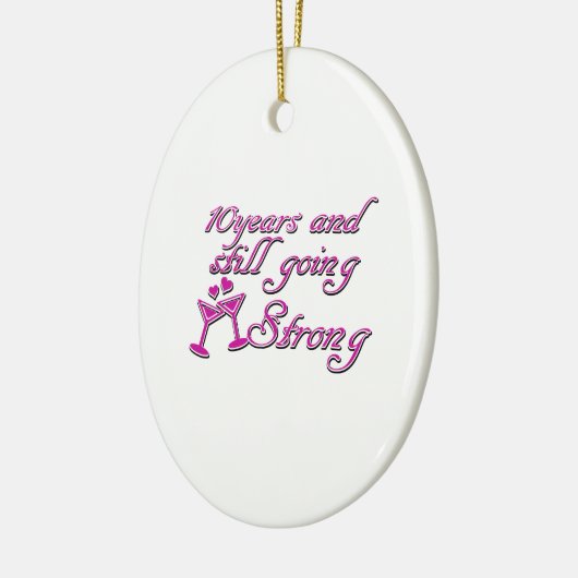 10e trouwdag keramisch ornament (Links)