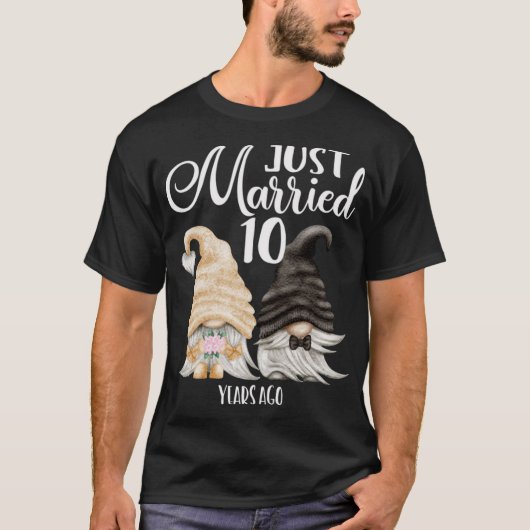 10e trouwdag - Net getrouwd 10 jaar T-shirt (Voorkant)