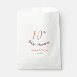 10e trouwdag perzik pastel naam retro b bedankzakje