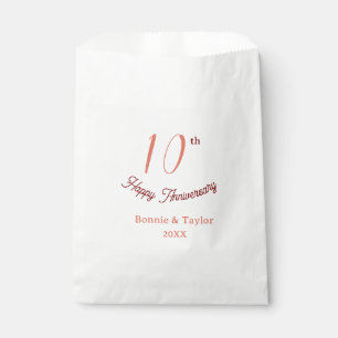 10e trouwdag perzik pastel naam retro b bedankzakje