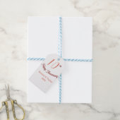 10e trouwdag perzik pastel naam retro b cadeaulabel (Met Touw)