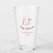 10e trouwdag perzik pastel naam retro b glas (Achterkant)