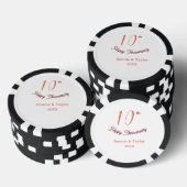 10e trouwdag perzik pastel naam retro b poker chips (Opstapeling)