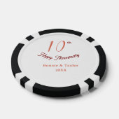 10e trouwdag perzik pastel naam retro b poker chips (Enkel)