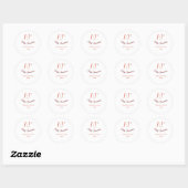 10e trouwdag perzik pastel naam retro b ronde sticker (Vel)