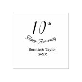 10e trouwdag perzik pastel naam retro b rubberstempel (Afrduk)