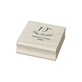10e trouwdag perzik pastel naam retro b rubberstempel