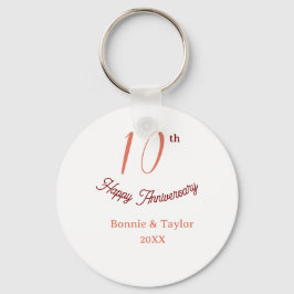 10e trouwdag perzik pastel naam retro b sleutelhanger