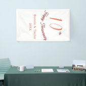 10e trouwdag perzik pastel naam retro b spandoek (Beurs)