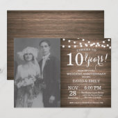 10e trouwdag roestig hout kaart (Voorkant / Achterkant)