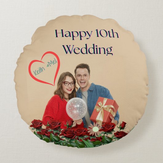10e trouwdag rond kussen (Voorkant)