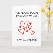 10e trouwdag Tien jaar Kaart (Gele Bloem)
