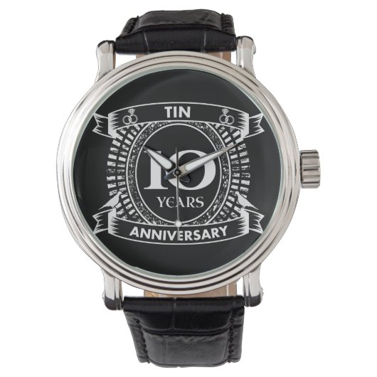 10e trouwdag tin horloge (Voorkant)