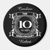 10e trouwdag tin magneet (Voorkant)
