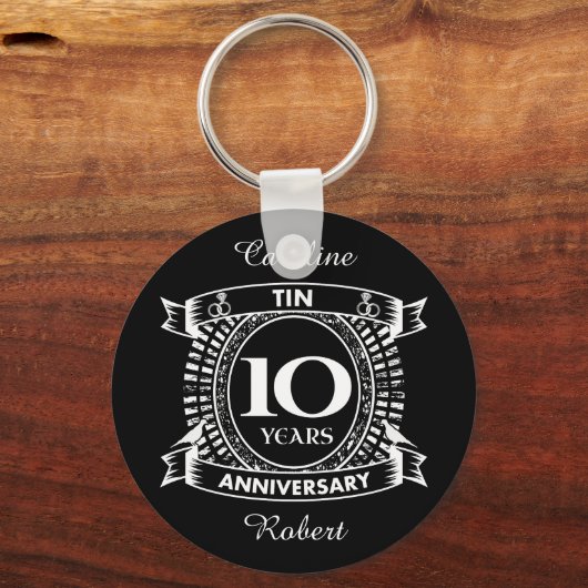 10e trouwdag tin sleutelhanger (Voorkant)