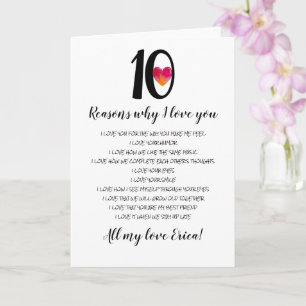 10e trouwdag Valentijnsdag 10 redenen Kaart