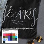 10e trouwdag zilveren blauwe geschenk T-shirt