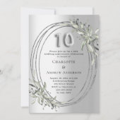 10e trouwdagjubileum zilveren groen kaart (Voorkant)