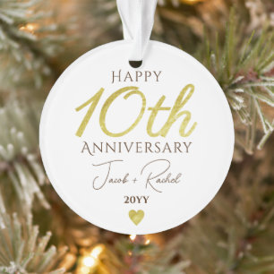 10e trouwjubileum nepgoud op maat gemaakte trouwda ornament