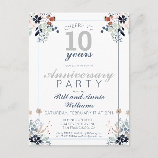 10e trouwjubileum Proost op 10 jaar  Briefkaart (Voorkant)