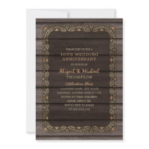 10e trouwjubileum Rustic Wood Country-feest