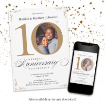 10e trouwjubileum witte gouden kalligrafie