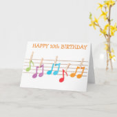 **10e TWEEDE MAANDAG** MUZIEKTEKENS BIRTHDAY WISHT Kaart (Gele Bloem)