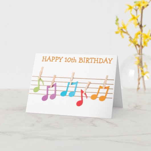 **10e TWEEDE MAANDAG** MUZIEKTEKENS BIRTHDAY WISHT Kaart (Gele Bloem)