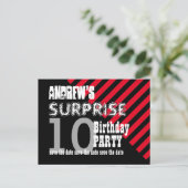 10e TWEEN Surprise Verjaardag Save the Date A01 Aankondigingskaart (Staand voorkant)