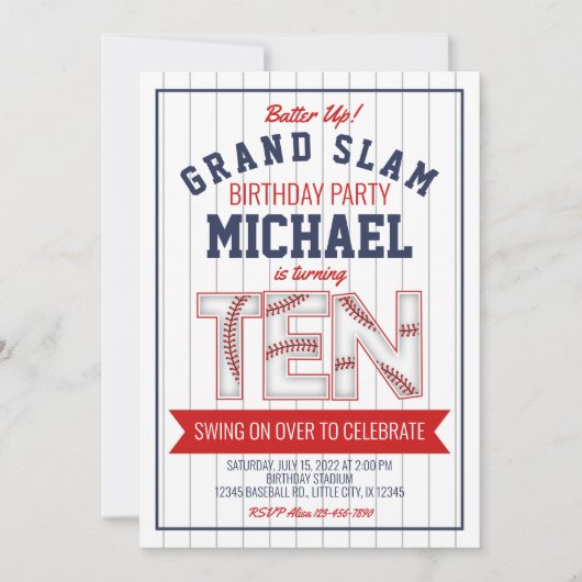 10e Uitnodiging honkbal (Voorkant)