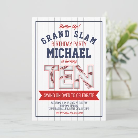 10e Uitnodiging honkbal (Staand voorkant)