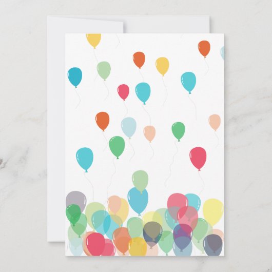 10e uitnodiging van de Birthday Balloons (Achterkant)