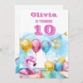 10e uitnodiging van de Birthday Party (Voorkant / Achterkant)