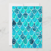 10e uitnodiging van Mermaid Birthday-partij turquo (Achterkant)