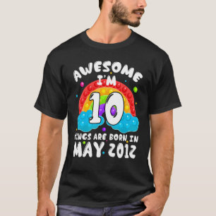 10e verjaardag 10 jaar oud Geweldige sinds mei 201 T-shirt