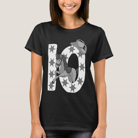 10e verjaardag 10 jaar oud Kind van paardenmeisje T-shirt (Voorkant)