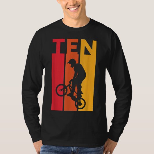 10e Verjaardag 10 Jaar Oud Kinder BMX Bike Lover B T-shirt (Voorkant)