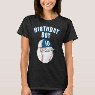 10e verjaardag 10 jaar oude Baseball Player Bo T-shirt