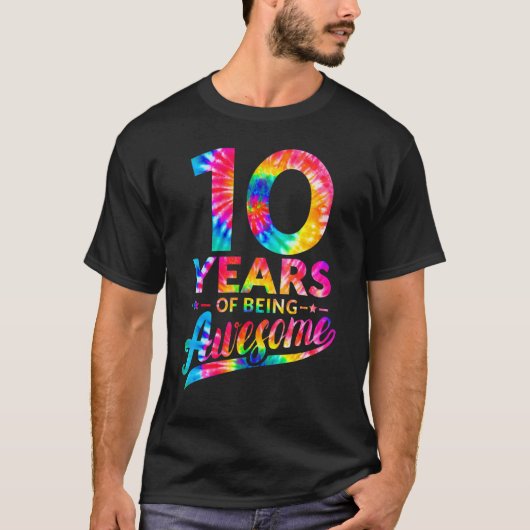 10e verjaardag 10 jaar oude Geweldige Mannen van d T-shirt (Voorkant)