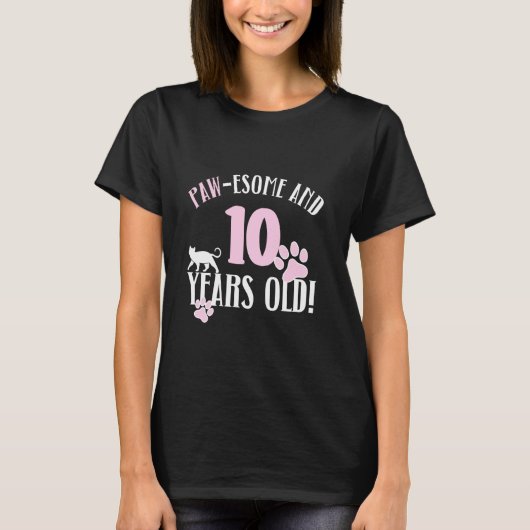 10e verjaardag 10 jaar oude kat moeder kat liefheb t-shirt (Voorkant)