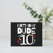 10e verjaardag 10 jaar oude kinderen verjaardag ke briefkaart (Staand voorkant)