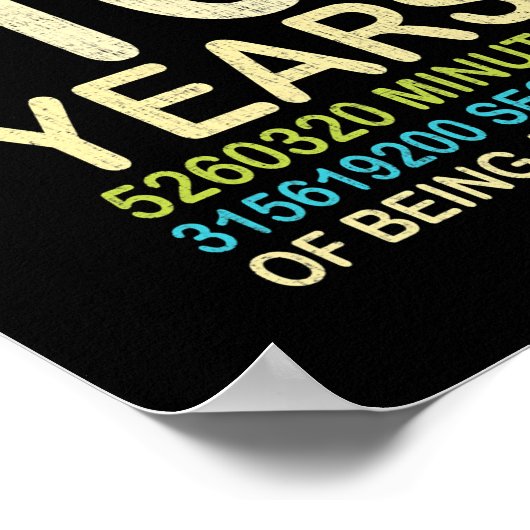 10e verjaardag 10 jaar oude retro 120 poster (Hoek)