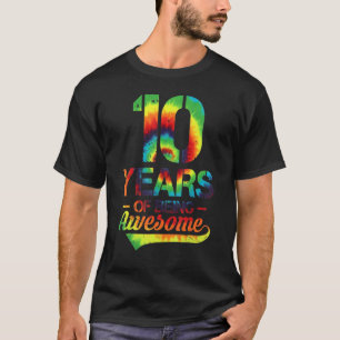 10e verjaardag 10 jaar oude wijnstokkleurstof 10 j t-shirt