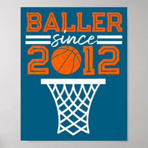 10e verjaardag 2012 Basketbalspeler Jongens Meisje Poster