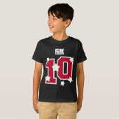10e verjaardag Aangepaste naam RODE NUMMERS V21 T-shirt (Voorkant volledig)