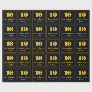 10e verjaardag - Art Deco geïnspireerde look "10"  Cadeaupapier