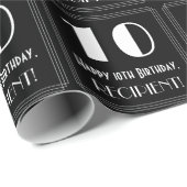 10e verjaardag - Art Deco geïnspireerde look "10", Cadeaupapier (Rol Hoek)