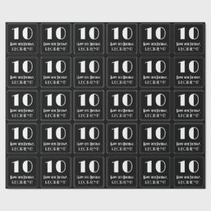 10e verjaardag - Art Deco geïnspireerde look "10", Cadeaupapier