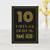 10e verjaardag: Art Deco Geïnspireerde look "10" e Kaart (Gele Bloem)